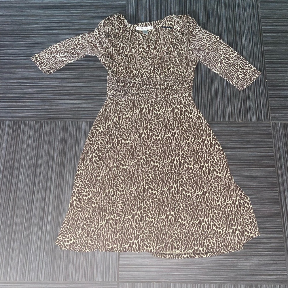 Dress cheetah animal print black size 10 aa studio
